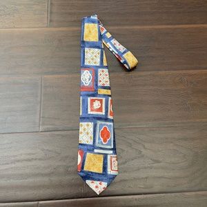 Vintage 1980’s Maga 100% Silk Tie in Geometric Pattern Made in Italy EUC!